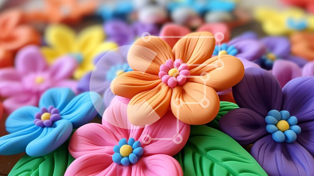 Intra Συλλεκτικό Ξύλινο Παζλ Plywood  4mm - Πολύχρωμη πλαστική ανθοσύνθεση Σε Ξύλινο Κουτί - Διαστάσεις: 10x10 cm – 25 κομμάτια