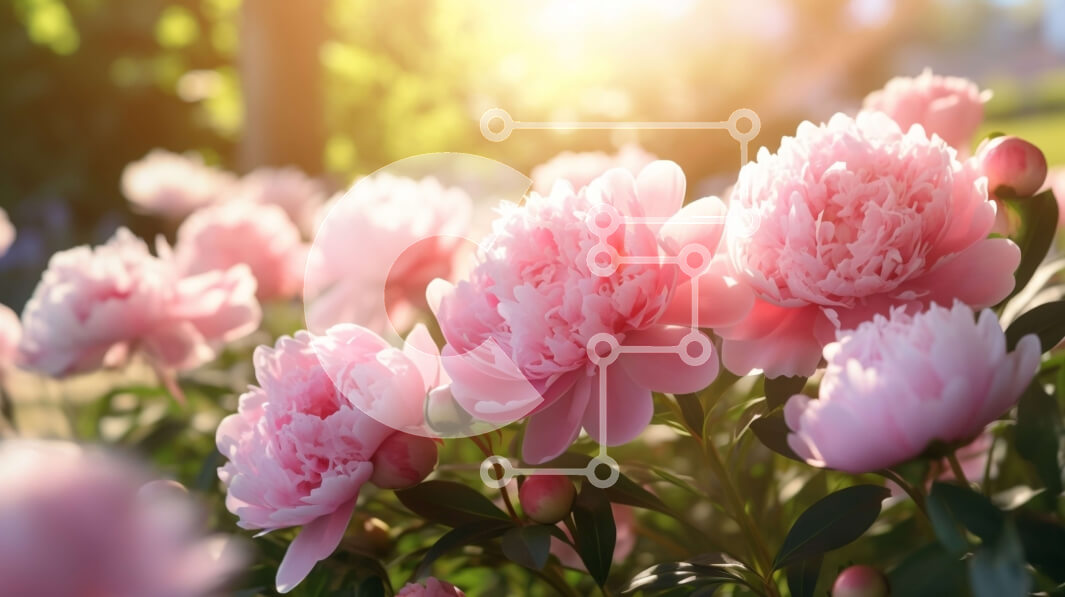 Intra Συλλεκτικό Ξύλινο Παζλ Plywood  4mm - Ομάδα ροζ παιώνιες στην άνθιση Σε Ξύλινο Κουτί - Διαστάσεις: 10x10 cm – 25 κομμάτια