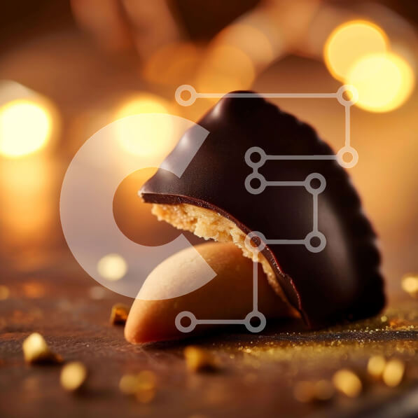 Σετ των 2 Intra Συλλεκτικό Ξύλινο Παζλ Plywood  4mm - Επιδόρπιο σοκολάτας με χρυσά διακοσμητικά Σε Ξύλινο Κουτί - Διαστάσεις: 10x10 cm – 25 κομμάτια