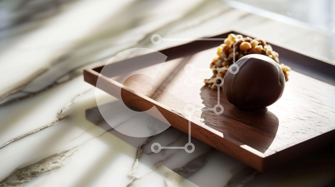 Intra Συλλεκτικό Ξύλινο Παζλ Plywood  4mm - Σοκολατένιο πασχαλινό αυγό σε ξύλινο δίσκο με ξηρούς καρπούς Σε Ξύλινο Κουτί - Διαστάσεις: 10x10 cm – 25 κομμάτια