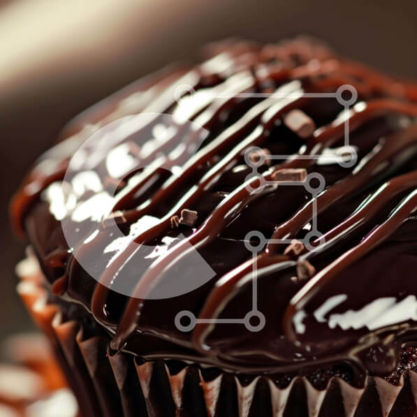 Σετ των 2 Intra Συλλεκτικό Ξύλινο Παζλ Plywood  4mm - Λαχταριστό Cupcake σοκολάτας με πασπάλισμα σοκολάτας Σε Ξύλινο Κουτί - Διαστάσεις: 10x10 cm – 25 κομμάτια