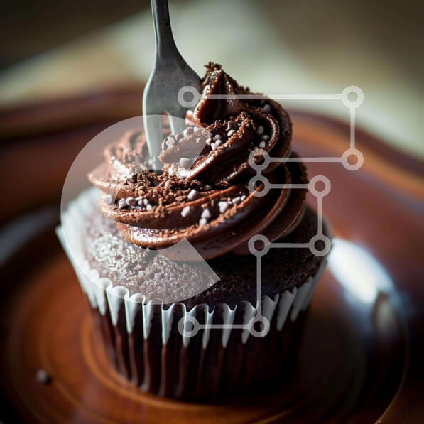 Σετ των 2 Intra Συλλεκτικό Ξύλινο Παζλ Plywood  4mm - Λαχταριστό Cupcake σοκολάτας με παγωμένο Σε Ξύλινο Κουτί - Διαστάσεις: 10x10 cm – 25 κομμάτια