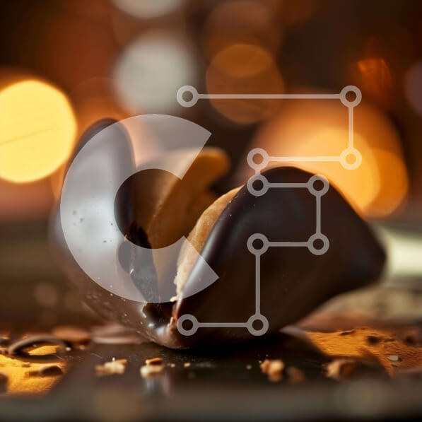 Σετ των 2 Intra Συλλεκτικό Ξύλινο Παζλ Plywood  4mm - Μπισκότο Fortune με σοκολάτα με φωτάκια Σε Ξύλινο Κουτί - Διαστάσεις: 10x10 cm – 25 κομμάτια