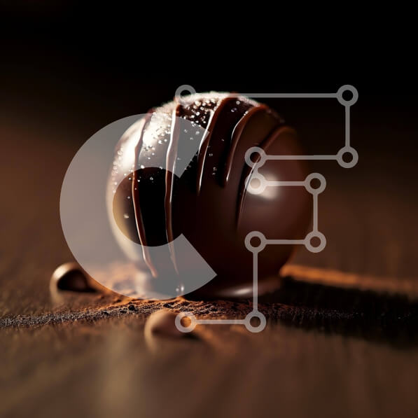 Σετ των 2 Intra Συλλεκτικό Ξύλινο Παζλ Plywood  4mm - Μπάλα μαύρης σοκολάτας σε ξύλινη επιφάνεια Σε Ξύλινο Κουτί - Διαστάσεις: 10x10 cm – 25 κομμάτια