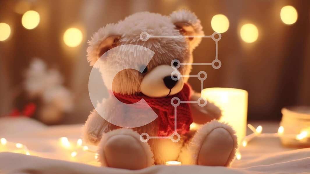 Intra Συλλεκτικό Ξύλινο Παζλ Plywood  4mm - Γιορτινό αρκουδάκι με φώτα και κεριά Σε Ξύλινο Κουτί - Διαστάσεις: 10x10 cm – 25 κομμάτια