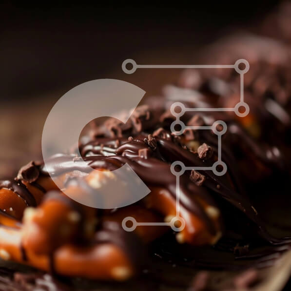 Σετ των 2 Intra Συλλεκτικό Ξύλινο Παζλ Plywood  4mm - Κουλουράκι βουτηγμένο σε σοκολάτα με πασπάλισμα σοκολάτας Σε Ξύλινο Κουτί - Διαστάσεις: 10x10 cm – 25 κομμάτια