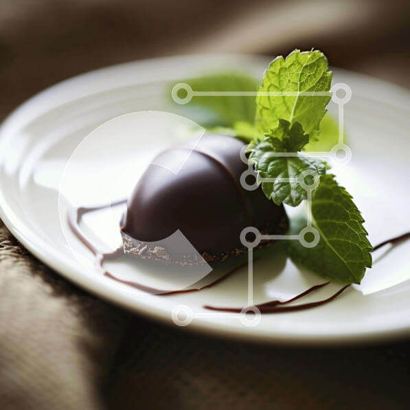 Σετ των 2 Intra Συλλεκτικό Ξύλινο Παζλ Plywood  4mm - Φράουλες καλυμμένες με σοκολάτα με φύλλα μέντας σε λευκό πιάτο Σε Ξύλινο Κουτί - Διαστάσεις: 10x10 cm – 25 κομμάτια