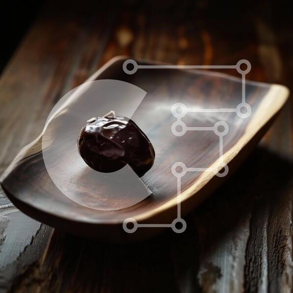 Σετ των 2 Intra Συλλεκτικό Ξύλινο Παζλ Plywood  4mm - Ξύλινο μπολ με επιδόρπιο σοκολάτας στο τραπέζι Σε Ξύλινο Κουτί - Διαστάσεις: 10x10 cm – 25 κομμάτια