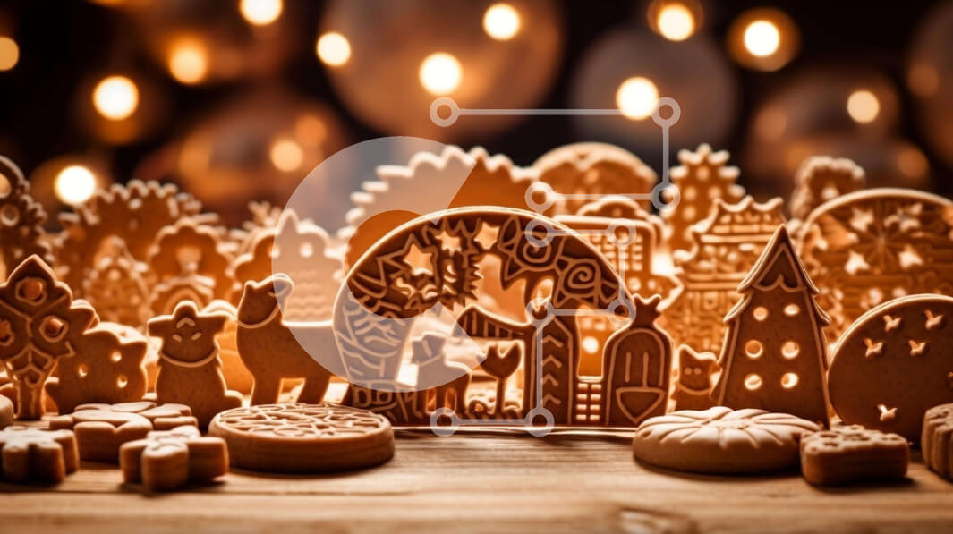 Intra Συλλεκτικό Ξύλινο Παζλ Plywood  4mm - Συλλογή μπισκότων μελόψωμο με φως κεριού Σε Ξύλινο Κουτί - Διαστάσεις: 10x10 cm – 25 κομμάτια