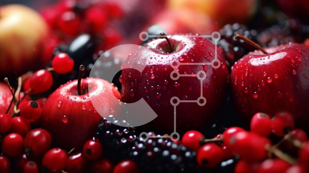 Σετ των 2 Intra Συλλεκτικό Ξύλινο Παζλ Plywood  4mm - Ποικιλία φρούτων με σταγόνες νερού Σε Ξύλινο Κουτί - Διαστάσεις: 10x10 cm – 25 κομμάτια