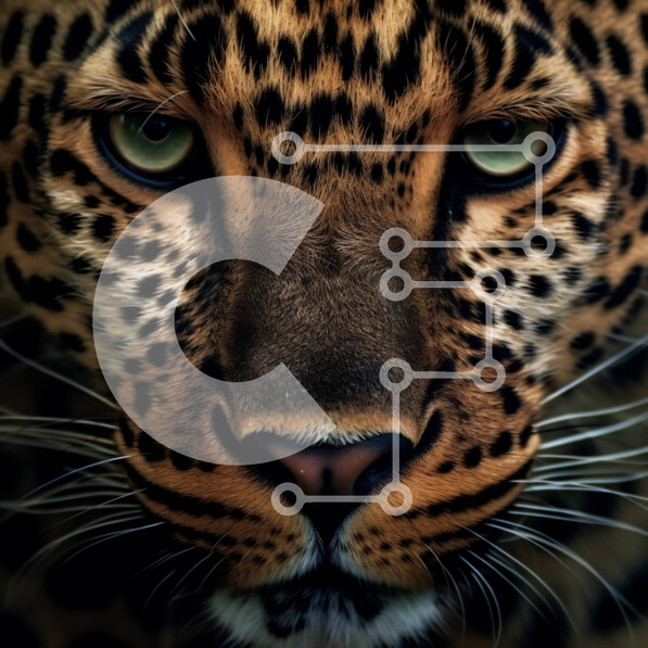 Intra Συλλεκτικό Ξύλινο Παζλ Plywood  4mm - Εκπληκτική κοντινή πλάνο του προσώπου μιας λεοπάρδαλης με αιχμηρά δόντια Σε Ξύλινο Κουτί - Διαστάσεις: 10x10 cm – 25 κομμάτια