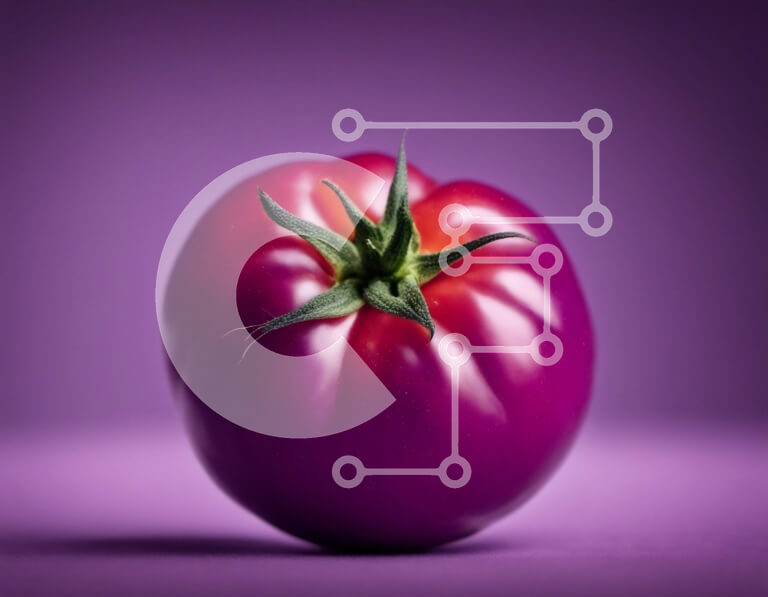 Σετ των 2 Intra Συλλεκτικό Ξύλινο Παζλ Plywood  4mm - Ενιαία μοβ ντομάτα σε μωβ φόντο Σε Ξύλινο Κουτί - Διαστάσεις: 10x10 cm – 25 κομμάτια