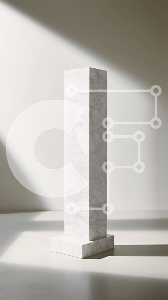 Intra Συλλεκτικό Ξύλινο Παζλ Plywood  4mm - Γαλήνια εικόνα μιας λευκής μαρμάρινης στήλης σε ένα μινιμαλιστικό δωμάτιο Σε Ξύλινο Κουτί - Διαστάσεις Puzzle: 10x10 cm – 25 κομμάτια