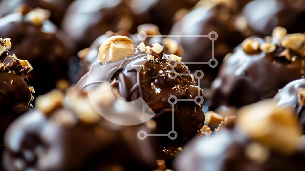 Σετ των 2 Intra Συλλεκτικό Ξύλινο Παζλ Plywood  4mm - Σοκολατένιες τρούφες με ξηρούς καρπούς Σε Ξύλινο Κουτί - Διαστάσεις: 10x10 cm – 25 κομμάτια