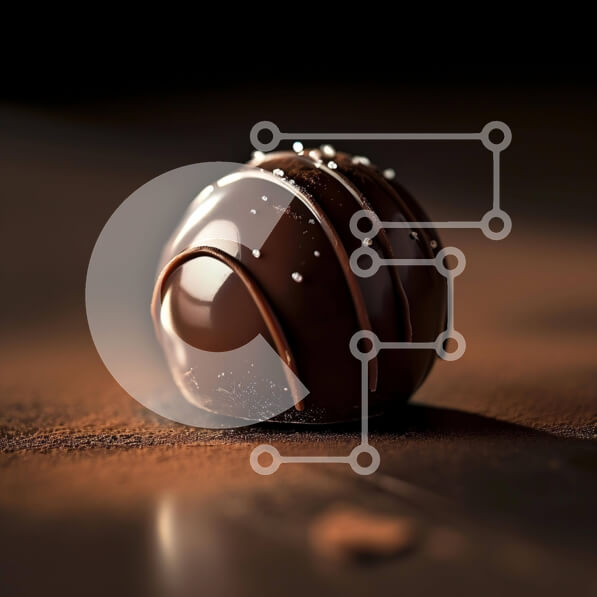 Σετ των 2 Intra Συλλεκτικό Ξύλινο Παζλ Plywood  4mm - Μπάλα μαύρης σοκολάτας με ψεκασμούς σε μη υφή επιφάνεια Σε Ξύλινο Κουτί - Διαστάσεις: 10x10 cm – 25 κομμάτια