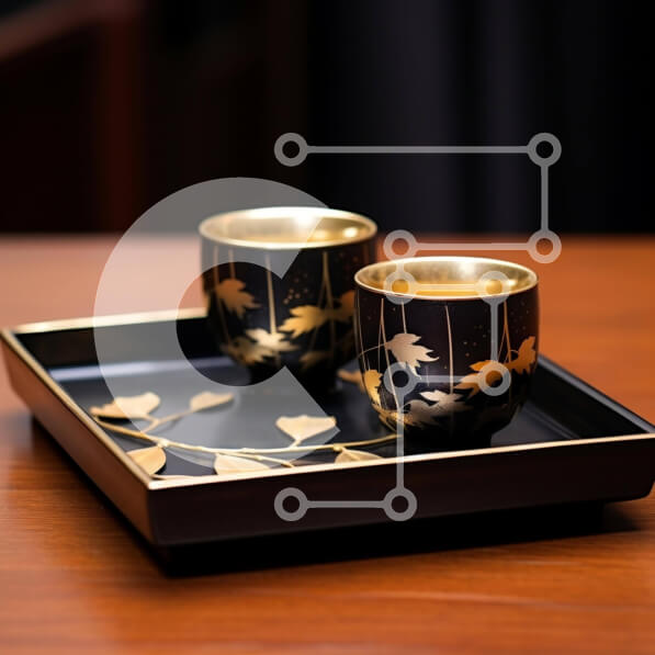 Intra Συλλεκτικό Ξύλινο Παζλ Plywood  4mm - Μαύρος δίσκος με δύο χρυσά κύπελλα Σε Ξύλινο Κουτί - Διαστάσεις: 10x10 cm – 25 κομμάτια