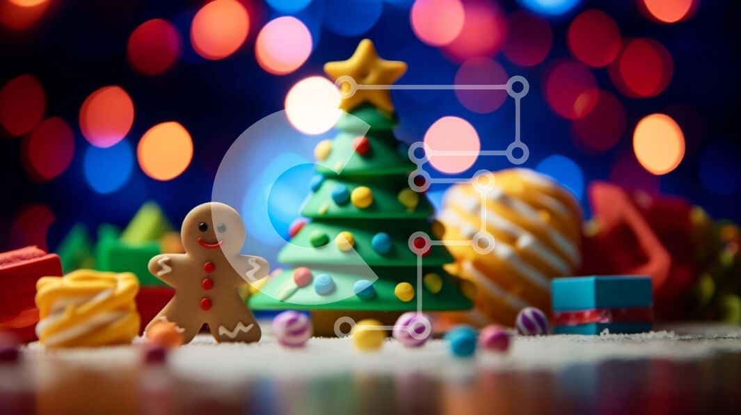 Intra Συλλεκτικό Ξύλινο Παζλ Plywood  4mm - Παιχνίδι Gingerbread House Διακοσμημένο για τις γιορτές με χριστουγεννιάτικο δέντρο και δώρα Σε Ξύλινο Κουτί - Διαστάσεις: 10x10 cm – 25 κομμάτια