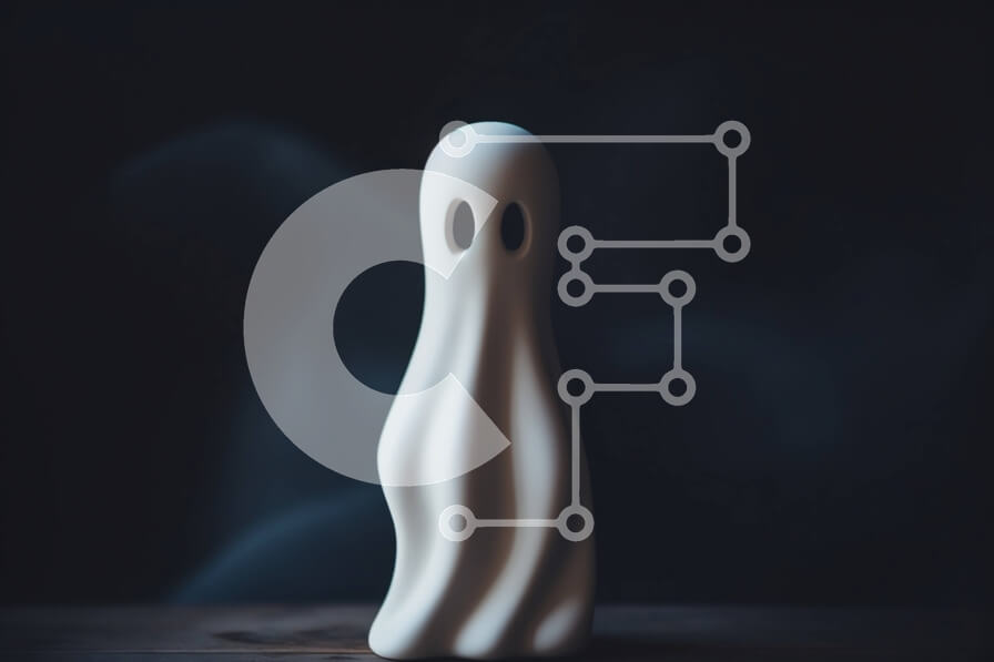 Intra Συλλεκτικό Ξύλινο Παζλ Plywood  4mm - Λευκό ειδώλιο φάντασμα σε ξύλινο τραπέζι με σκοτεινό καπνό Σε Ξύλινο Κουτί - Διαστάσεις Puzzle: 10x10 cm – 25 κομμάτια