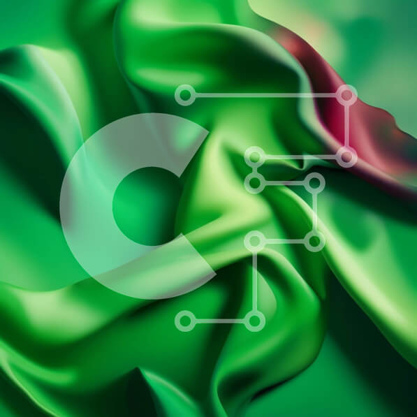 Σετ των 2 Intra Συλλεκτικό Ξύλινο Παζλ Plywood  4mm - Κομψό πράσινο μεταξωτό ύφασμα με αφηρημένο σχέδιο Σε Ξύλινο Κουτί - Διαστάσεις: 10x10 cm – 25 κομμάτια