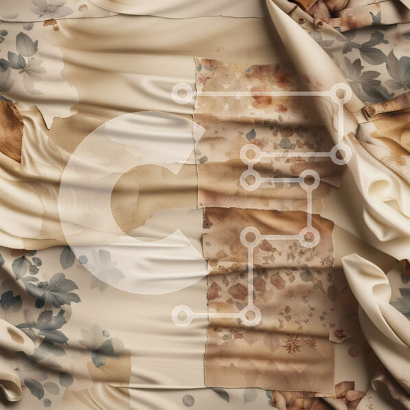 Σετ των 2 Intra Συλλεκτικό Ξύλινο Παζλ Plywood  4mm - Κομψό μπεζ και καφέ ύφασμα με μοτίβο με λουλούδια Σε Ξύλινο Κουτί - Διαστάσεις: 10x10 cm – 25 κομμάτια