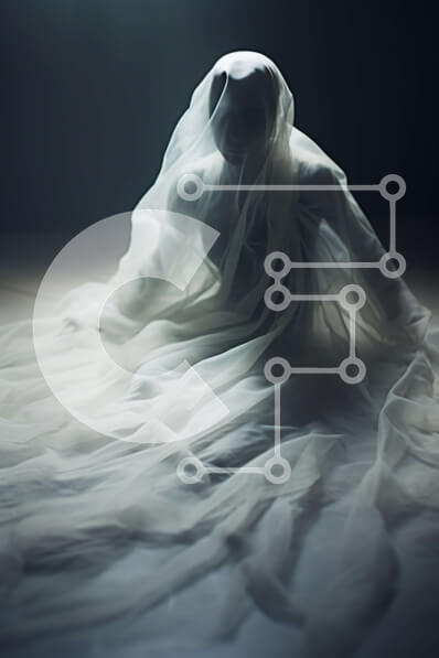 Intra Συλλεκτικό Ξύλινο Παζλ Plywood  4mm - Φανταστική φιγούρα που κάθεται στο έδαφος καλυμμένη με λευκό πανί Σε Ξύλινο Κουτί - Διαστάσεις Puzzle: 10x10 cm – 25 κομμάτια