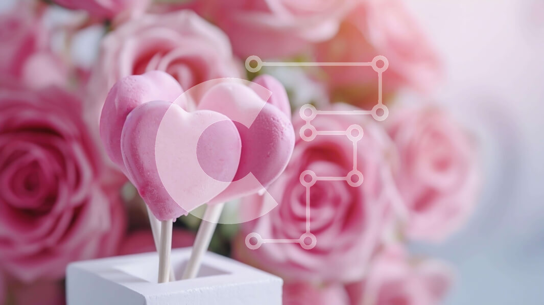 Intra Συλλεκτικό Ξύλινο Παζλ Plywood  4mm - Σύνθεση γλειφιτζούρια και τριαντάφυλλα με ροζ καρδιά για την ημέρα του Αγίου Βαλεντίνου Σε Ξύλινο Κουτί - Διαστάσεις: 10x10 cm – 25 κομμάτια