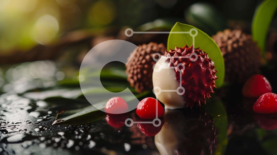 Intra Συλλεκτικό Ξύλινο Παζλ Plywood  4mm - Διάφορα φρούτα στο τραπέζι με φύλλα Σε Ξύλινο Κουτί - Διαστάσεις: 10x10 cm – 25 κομμάτια