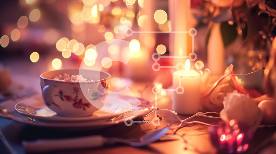 Σετ των 2 Intra Συλλεκτικό Ξύλινο Παζλ Plywood  4mm - Ρομαντικό Τραπέζι με το φως των κεριών Σε Ξύλινο Κουτί - Διαστάσεις: 10x10 cm – 25 κομμάτια