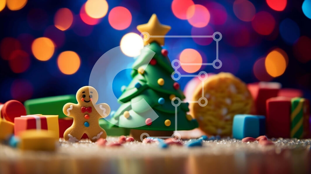 Intra Συλλεκτικό Ξύλινο Παζλ Plywood  4mm - Παιχνίδι Χριστουγεννιάτικο δέντρο με μπισκότα και δώρα με μελόψωμο Σε Ξύλινο Κουτί - Διαστάσεις: 10x10 cm – 25 κομμάτια