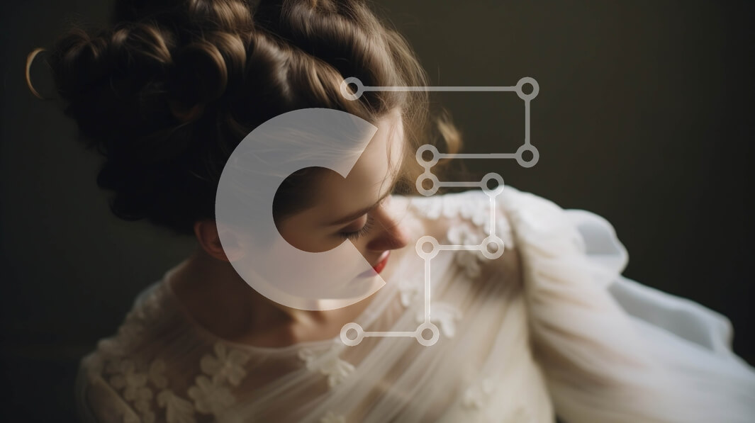 Σετ των 2 Intra Συλλεκτικό Ξύλινο Παζλ Plywood  4mm - Κομψή φωτογραφία μιας γυναίκας με λευκό φόρεμα με περίπλοκες λεπτομέρειες από δαντέλα Σε Ξύλινο Κουτί - Διαστάσεις: 10x10 cm – 25 κομμάτια