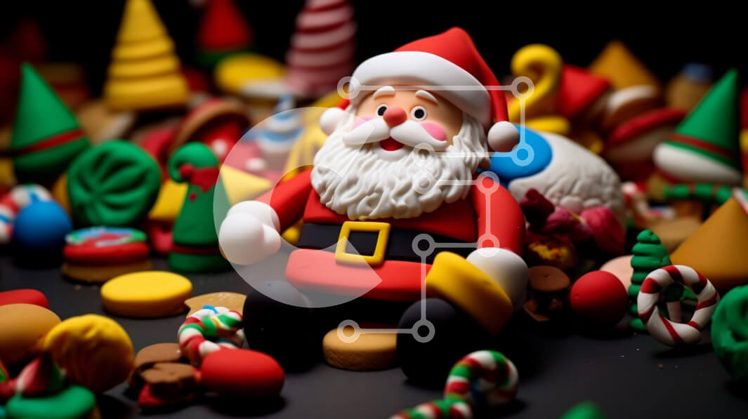 Intra Συλλεκτικό Ξύλινο Παζλ Plywood  4mm - Ειδώλιο Άγιου Βασίλη με διάφορες καραμέλες και γλυκά Σε Ξύλινο Κουτί - Διαστάσεις: 10x10 cm – 25 κομμάτια