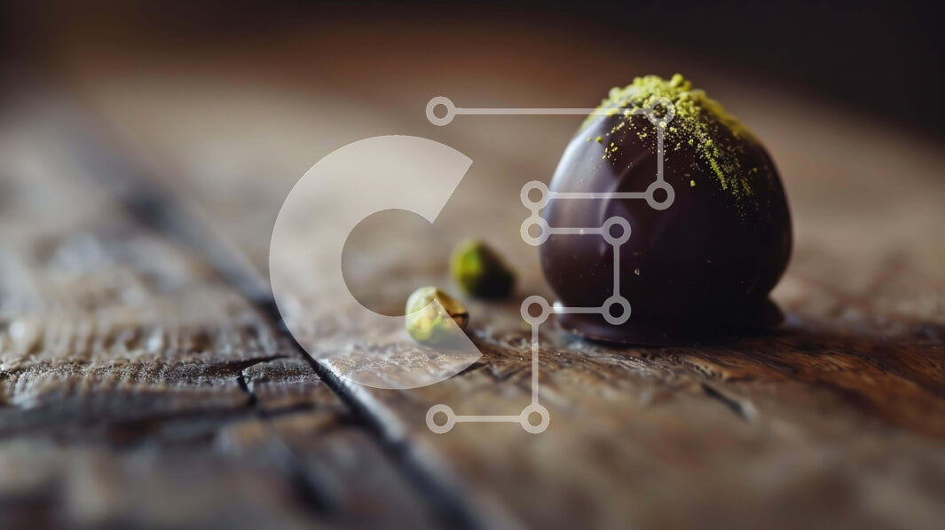 Σετ των 2 Intra Συλλεκτικό Ξύλινο Παζλ Plywood  4mm - Επιδόρπιο σοκολάτας με φιστίκια Αιγίνης Σε Ξύλινο Κουτί - Διαστάσεις: 10x10 cm – 25 κομμάτια