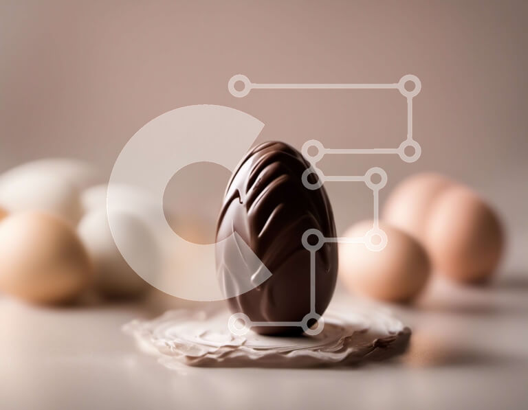 Σετ των 2 Intra Συλλεκτικό Ξύλινο Παζλ Plywood  4mm - Σοκολατένιο πασχαλινό αυγό με λευκά και καφέ αυγά Σε Ξύλινο Κουτί - Διαστάσεις: 10x10 cm – 25 κομμάτια