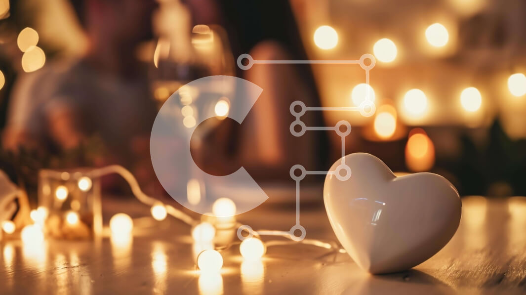 Intra Συλλεκτικό Ξύλινο Παζλ Plywood  4mm - Ρομαντικό ζευγάρι που γιορτάζει με αντικείμενο σε σχήμα καρδιάς και κεριά Σε Ξύλινο Κουτί - Διαστάσεις Puzzle: 10x10 cm – 25 κομμάτια