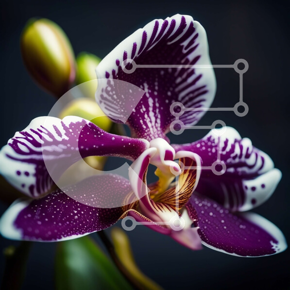 Intra Συλλεκτικό Ξύλινο Παζλ Plywood  4mm - Εκπληκτική εικόνα μιας μωβ και λευκής ορχιδέας από κοντά Σε Ξύλινο Κουτί - Διαστάσεις: 10x10 cm – 25 κομμάτια