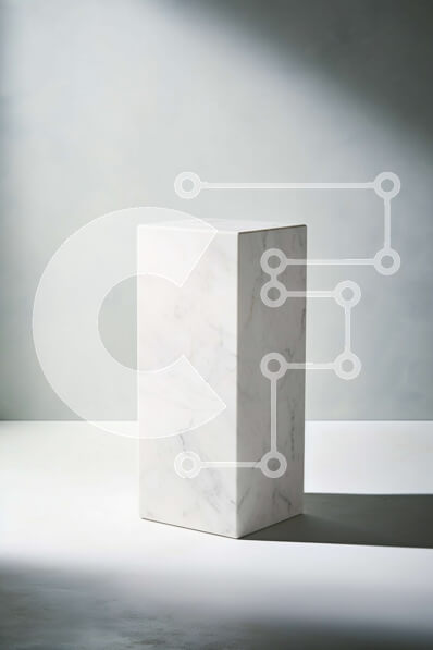 Intra Συλλεκτικό Ξύλινο Παζλ Plywood  4mm - Όμορφη εικόνα ενός λευκού μαρμάρινου κύβου σε μια λευκή επιφάνεια Σε Ξύλινο Κουτί - Διαστάσεις Puzzle: 10x10 cm – 25 κομμάτια