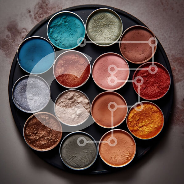 Σετ των 2 Intra Συλλεκτικό Ξύλινο Παζλ Plywood  4mm - Εκπληκτική παλέτα σκιών ματιών σε κύκλο σε μαύρο δίσκο Σε Ξύλινο Κουτί - Διαστάσεις: 10x10 cm – 25 κομμάτια