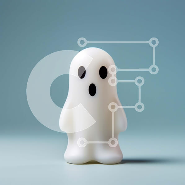 Intra Συλλεκτικό Ξύλινο Παζλ Plywood  4mm - Μικρό ειδώλιο φαντασμάτων σε πορτοκαλί φόντο Σε Ξύλινο Κουτί - Διαστάσεις Puzzle: 10x10 cm – 25 κομμάτια