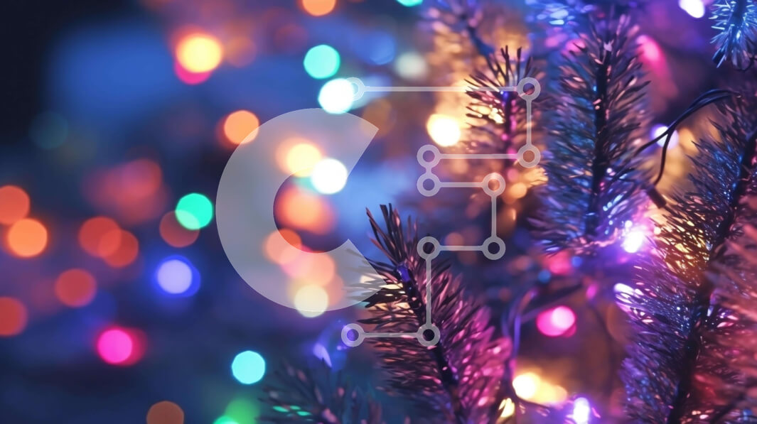 Intra Συλλεκτικό Ξύλινο Παζλ Plywood  4mm - Δέντρο στολισμένο με πολύχρωμα φωτάκια για την εορταστική περίοδο Σε Ξύλινο Κουτί - Διαστάσεις: 10x10 cm – 25 κομμάτια