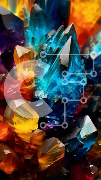 Σετ των 2 Intra Συλλεκτικό Ξύλινο Παζλ Plywood  4mm - Ζωντανή εικόνα πολύχρωμων λαμπερών κρυστάλλων σε κοντινή απόσταση Σε Ξύλινο Κουτί - Διαστάσεις: 10x10 cm – 25 κομμάτια