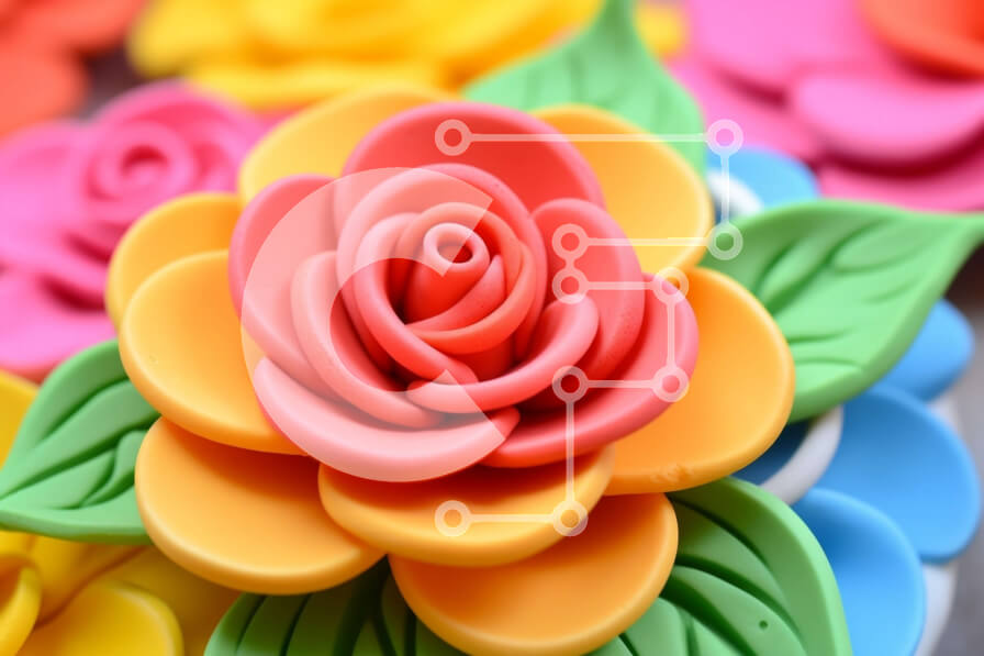 Intra Συλλεκτικό Ξύλινο Παζλ Plywood  4mm - Πολύχρωμο μπουκέτο τριαντάφυλλο σε βάζο Σε Ξύλινο Κουτί - Διαστάσεις: 10x10 cm – 25 κομμάτια