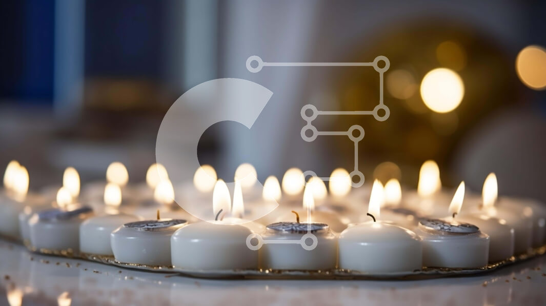 Intra Συλλεκτικό Ξύλινο Παζλ Plywood  4mm - Αναμμένα κεριά σε σχήμα ανάποδα τριγώνου Σε Ξύλινο Κουτί - Διαστάσεις Puzzle: 10x10 cm – 25 κομμάτια