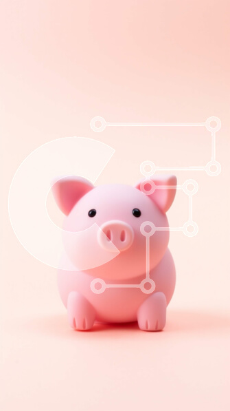 Intra Συλλεκτικό Ξύλινο Παζλ Plywood  4mm - Αξιολάτρευτο ροζ γουρούνι παιχνίδι σε πορτοκαλί φόντο Σε Ξύλινο Κουτί - Διαστάσεις: 10x10 cm – 25 κομμάτια