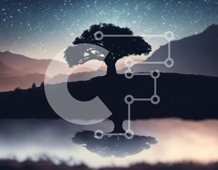 Intra Συλλεκτικό Ξύλινο Παζλ Plywood  4mm - Δέντρο σε απομονωμένο λόφο με αντανάκλαση στο νερό Σε Ξύλινο Κουτί - Διαστάσεις: 10x10 cm – 25 κομμάτια