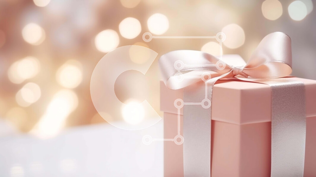 Intra Συλλεκτικό Ξύλινο Παζλ Plywood  4mm - Ροζ κουτί δώρου σε διακοσμημένο τραπέζι με λαμπερά φωτάκια Σε Ξύλινο Κουτί - Διαστάσεις Puzzle: 10x10 cm – 25 κομμάτια