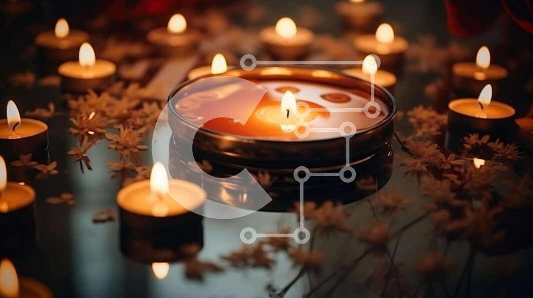 Intra Συλλεκτικό Ξύλινο Παζλ Plywood  4mm - Ομάδα από αναμμένες κολόνες κεριών για τελετουργίες και γιορτές Σε Ξύλινο Κουτί - Διαστάσεις Puzzle: 10x10 cm – 25 κομμάτια