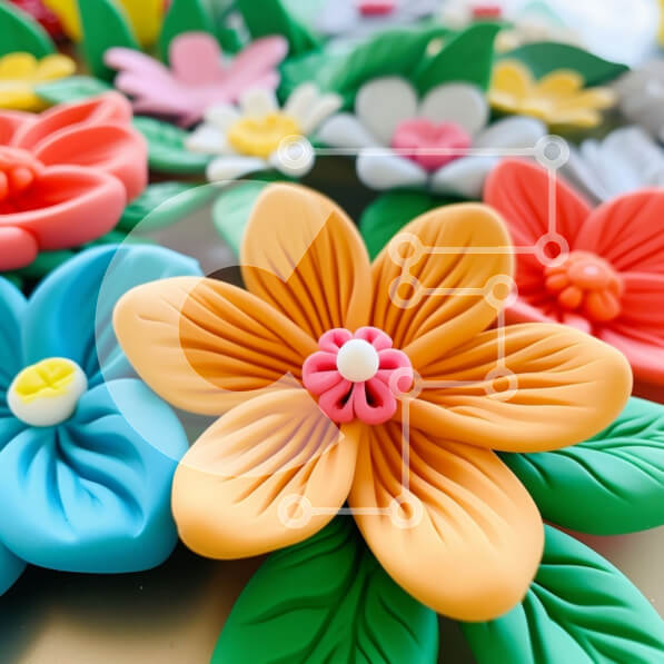 Intra Συλλεκτικό Ξύλινο Παζλ Plywood  4mm - Πολύχρωμα λουλούδια τοποθετημένα σε κύκλο Σε Ξύλινο Κουτί - Διαστάσεις: 10x10 cm – 25 κομμάτια