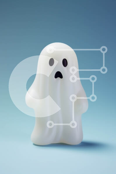 Intra Συλλεκτικό Ξύλινο Παζλ Plywood  4mm - Μικρό λευκό ειδώλιο φαντασμάτων σε μπλε φόντο Σε Ξύλινο Κουτί - Διαστάσεις Puzzle: 10x10 cm – 25 κομμάτια