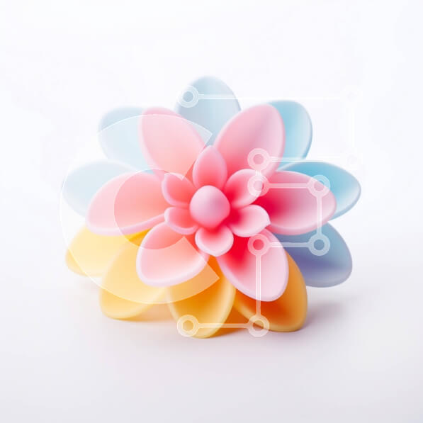 Intra Συλλεκτικό Ξύλινο Παζλ Plywood  4mm - Πολύχρωμο πλαστικό λουλούδι διακόσμηση σε λευκή επιφάνεια Σε Ξύλινο Κουτί - Διαστάσεις Puzzle: 10x10 cm – 25 κομμάτια