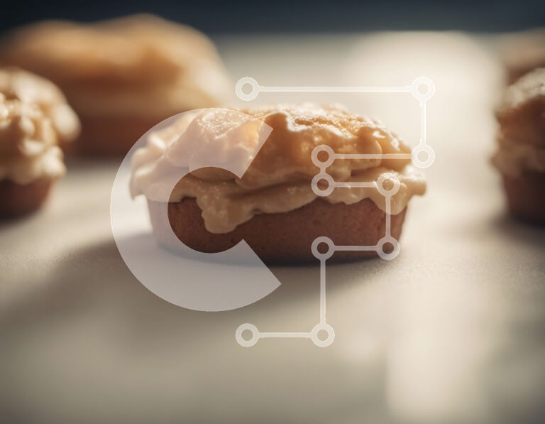 Σετ των 2 Intra Συλλεκτικό Ξύλινο Παζλ Plywood  4mm - Ομάδα φρεσκοψημένων cupcakes με λευκό πάγωμα Σε Ξύλινο Κουτί - Διαστάσεις: 10x10 cm – 25 κομμάτια